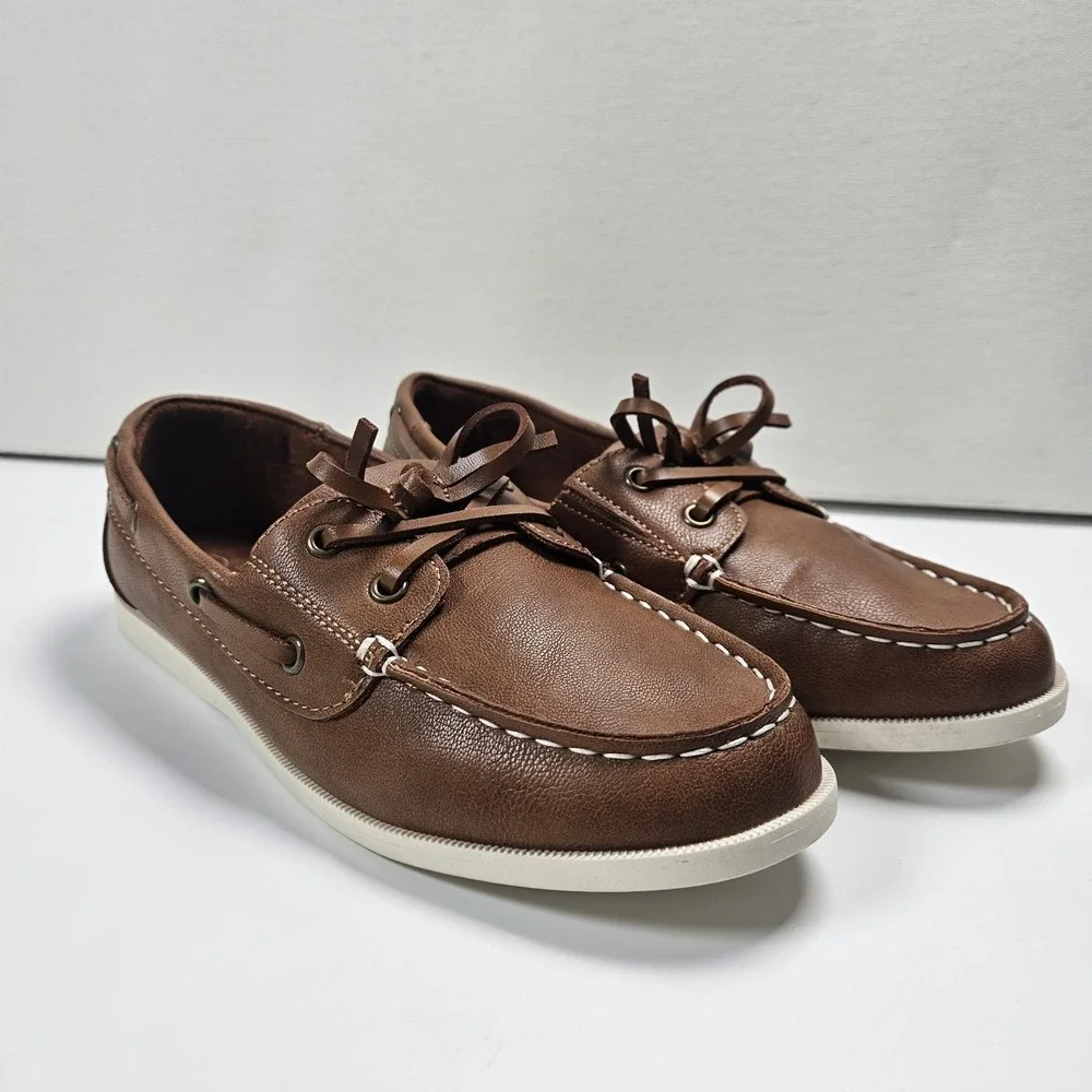 NEW Cat & Jack Toddler Boys Abbott Flats Slip On Loafers Brown Sz 3